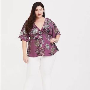 FLORAL PRINT SMOCKED BABYDOLL TOP